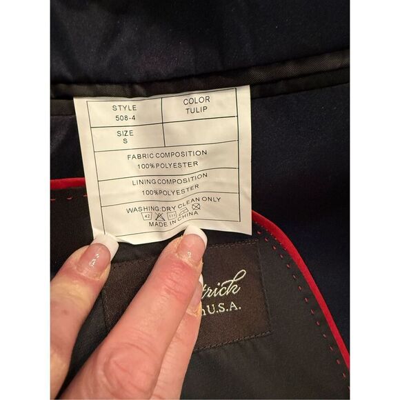 St. Patrick Single Button Tuxedo Jacket Sz. S Floral Design Vented - Picture 11 of 13